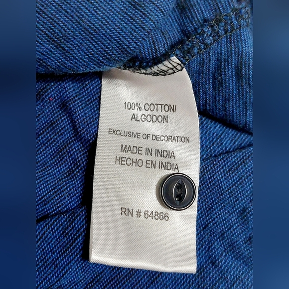 ⭐️3/$15 Modern Culture 4X Long Sleeve 100% Cotton Blue and Black Hooded Shirt - Picture 8 of 10